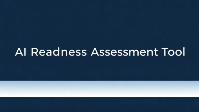 navy blue banner cover image that says: ai readiness assessment tool