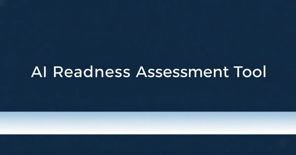 navy blue banner cover image that says: ai readiness assessment tool