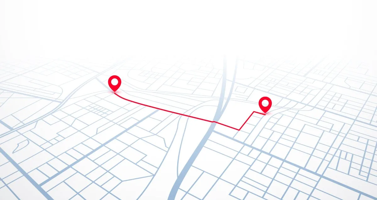 Local SEO map showing multiple financial advisor office locations connected across a city