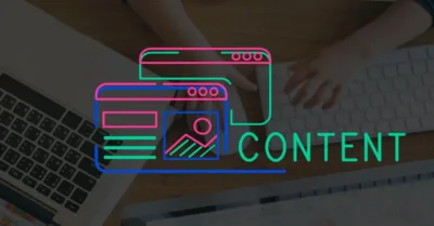 Hands creating content on computer, showing how content marketing drives sales