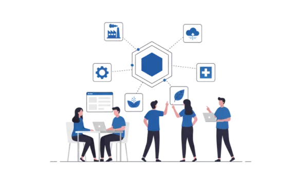 Digital marketing strategy icons representing multiple industries served by Trustworthy Digital