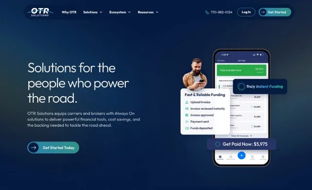 Screenshot of OTR Solutions website