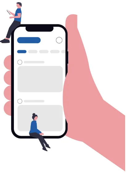 hand holding a mobile device