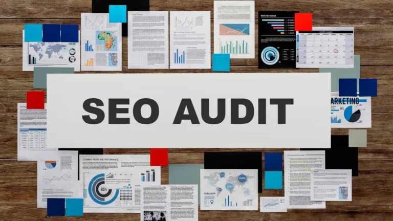 Audit report documents laid out, highlighting the importance of SEO analysis.
